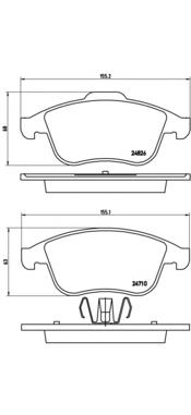 P68047 Brembo sapatas do freio dianteiras de disco
