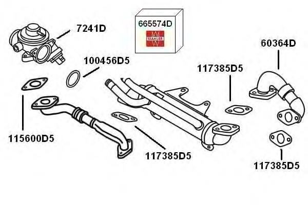 60364D Wahler cano derivado do sistema de recirculação dos gases de escape egr