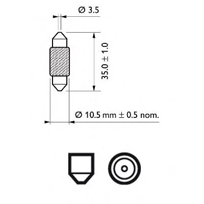 Лампочка освещения салона 12854CP Philips