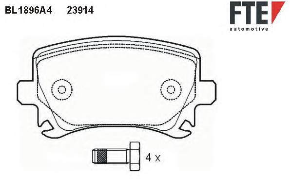 Sapatas do freio traseiras de disco VAG 8E0698451J