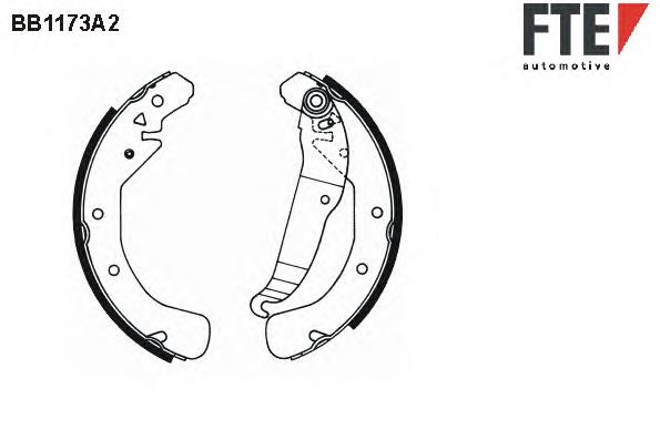 BB1173A2 FTE sapatas do freio traseiras de tambor