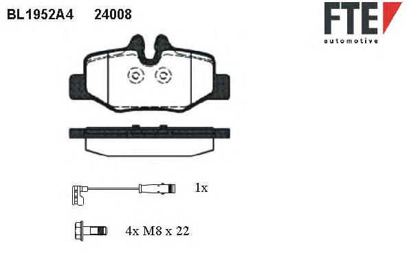 BL1952A4 FTE sapatas do freio traseiras de disco