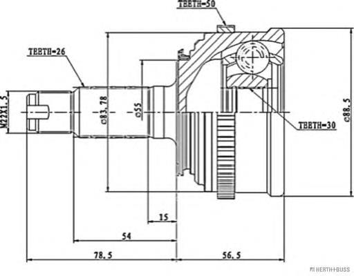 Купить J2824123 Jakoparts Внешняя граната