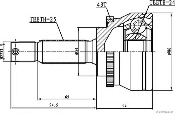 Граната колесная Jakoparts J2825131 цена, от 30.73 USD