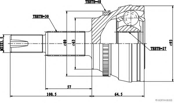J2822144 Jakoparts Наружная граната