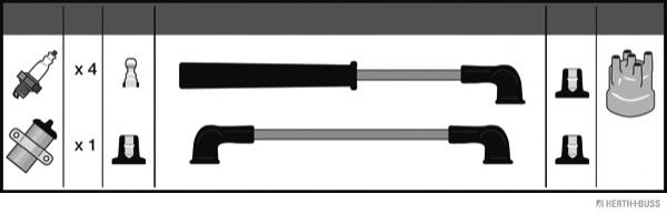 J5381007 Jakoparts fios de alta voltagem, kit