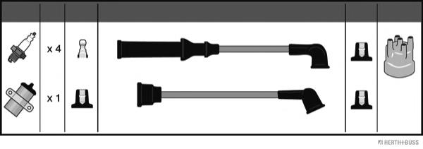 J5382011 Jakoparts fios de alta voltagem, kit