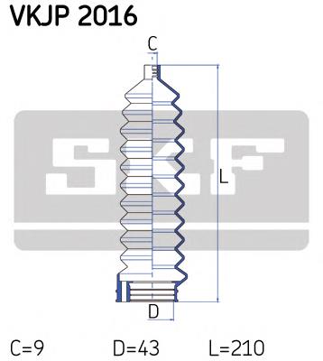 VKJP2016 SKF bota de proteção do mecanismo de direção (de cremalheira)