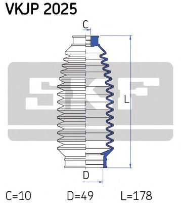 VKJP 2025 SKF bota de proteção do mecanismo de direção (de cremalheira)