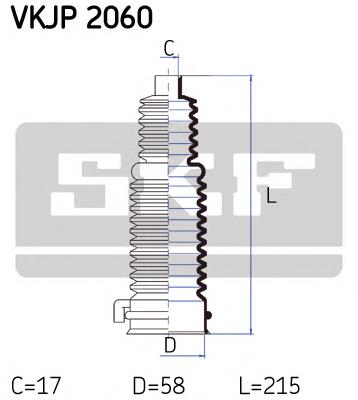 VKJP2060 SKF bota de proteção do mecanismo de direção (de cremalheira)