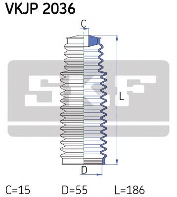 Bota de proteção do mecanismo de direção (de cremalheira) VKJP2036 SKF