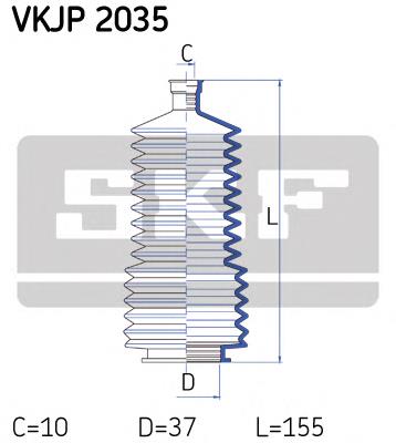 Bota de proteção do mecanismo de direção (de cremalheira) VKJP2035 SKF