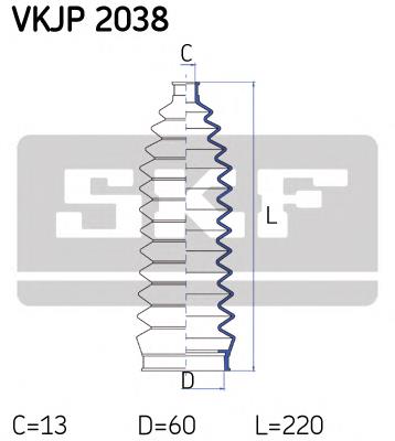 VKJP2038 SKF bota de proteção do mecanismo de direção (de cremalheira)