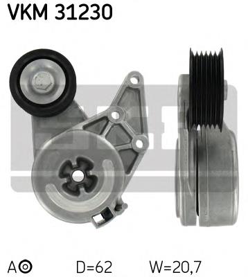 Rolo de reguladora de tensão da correia de transmissão VKM31230 SKF