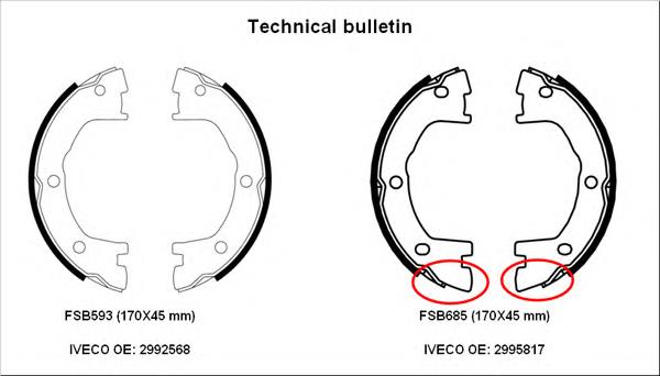Задние барабанные колодки FSB685 Ferodo