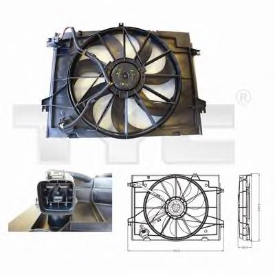 Купить 8170001 TYC Диффузор вентилятора в сборе с мотором и крыльчаткой