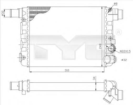 7090009 TYC radiador de esfriamento de motor