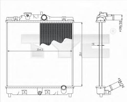 712-0052 TYC radiador de esfriamento de motor