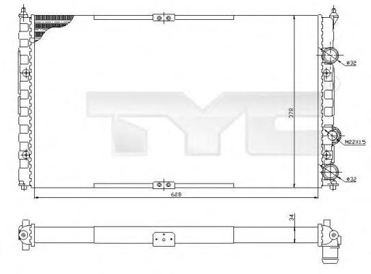 737-0057 TYC radiador de esfriamento de motor