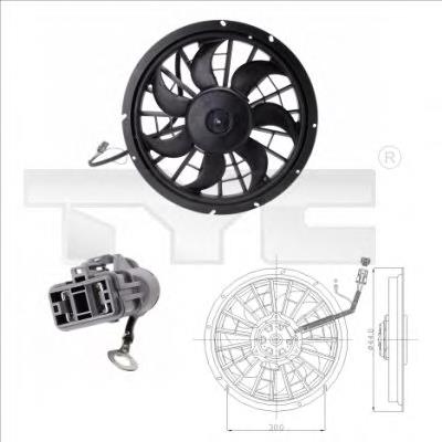 8380001 TYC ventilador elétrico de esfriamento montado (motor + roda de aletas)