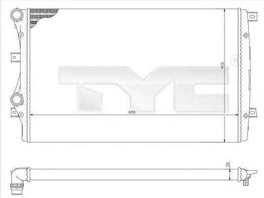 Радиатор охлаждения двигателя TYC 7370017R цена, от 54.80 USD
