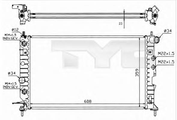 725-0004-R TYC radiador de esfriamento de motor