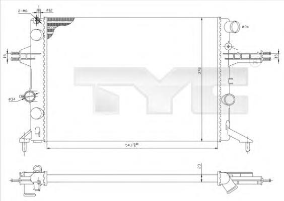 7250021 TYC radiador de esfriamento de motor