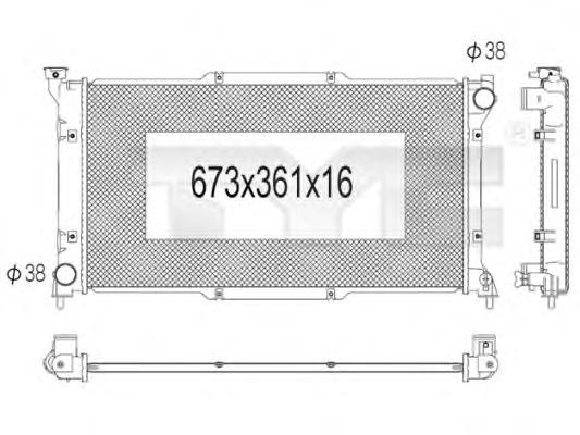 734-1003 TYC radiador de esfriamento de motor