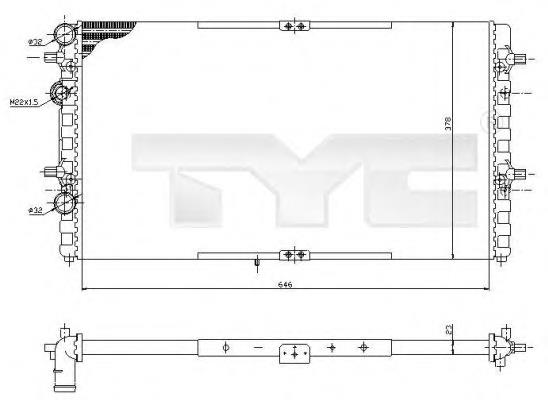 731-0002 TYC radiador de esfriamento de motor