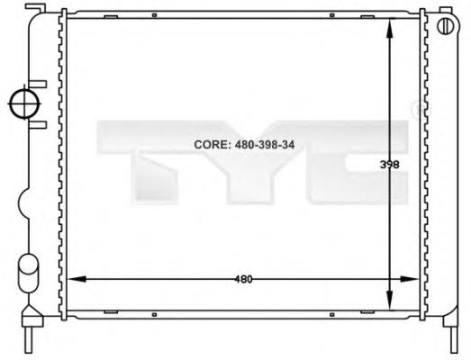 7280012R TYC radiador de esfriamento de motor