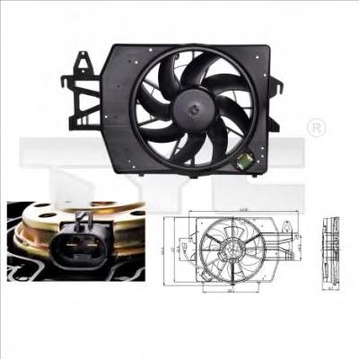 Difusor do radiador de esfriamento, montado com motor e roda de aletas 1076677 Ford