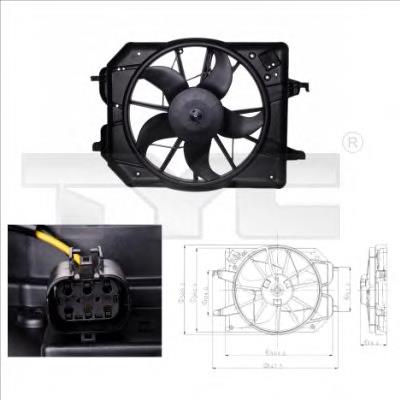 8100020 TYC ventilador elétrico de esfriamento montado (motor + roda de aletas)