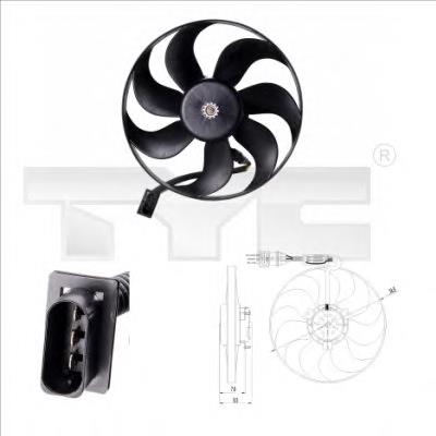 8370002 TYC ventilador elétrico de esfriamento montado (motor + roda de aletas)