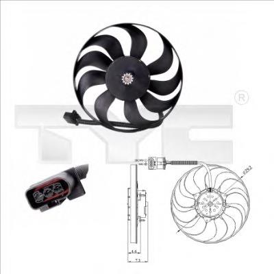 8370006 TYC ventilador elétrico de esfriamento montado (motor + roda de aletas)