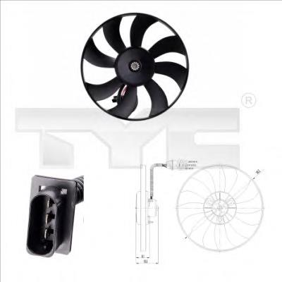 837-0020 TYC ventilador elétrico de esfriamento montado (motor + roda de aletas)