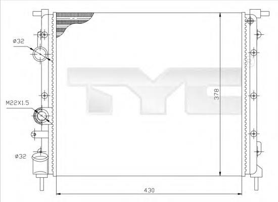 728-0026 TYC radiador de esfriamento de motor