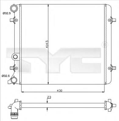 7370010 TYC radiador de esfriamento de motor