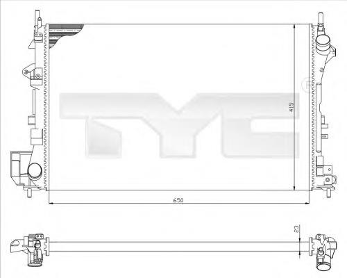 725-0009 TYC radiador de esfriamento de motor