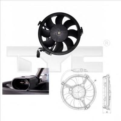 8020003 TYC ventilador elétrico de esfriamento montado (motor + roda de aletas)