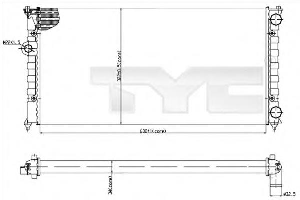 7370029 TYC radiador de esfriamento de motor