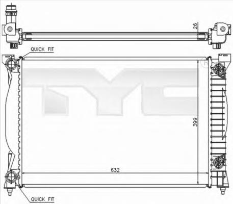 7020014 TYC radiador de esfriamento de motor