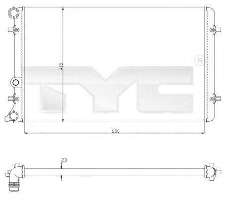 7020033 TYC radiador de esfriamento de motor