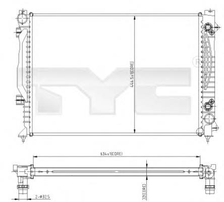 7020003 TYC radiador de esfriamento de motor