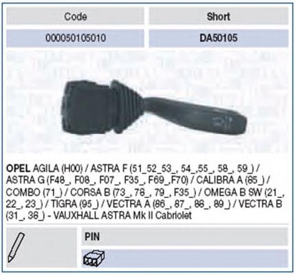 000050105010 Magneti Marelli comutador direito instalado na coluna da direção