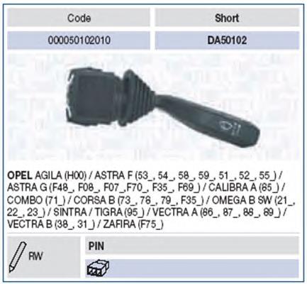 000050102010 Magneti Marelli comutador direito instalado na coluna da direção