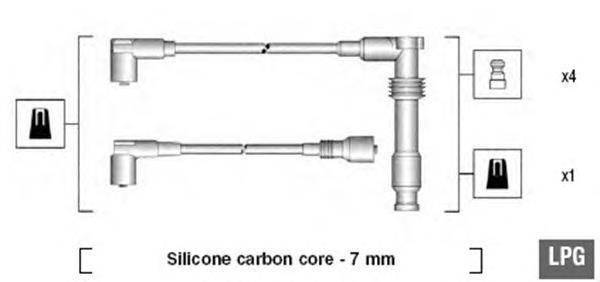 Fios de alta voltagem, kit 941125290681 Magneti Marelli