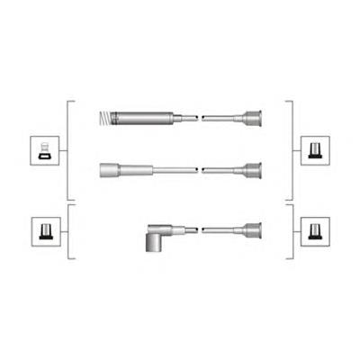 Fios de alta voltagem, kit 941319170047 Magneti Marelli