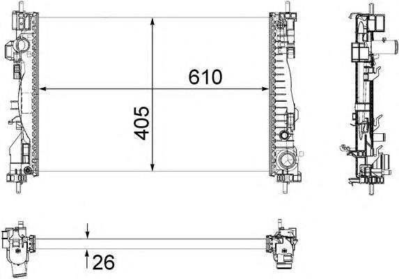 350213129700 Magneti Marelli radiador de esfriamento de motor