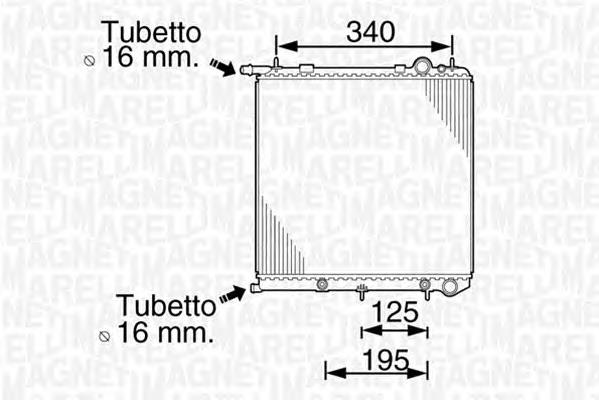 350213819000 Magneti Marelli radiador de esfriamento de motor