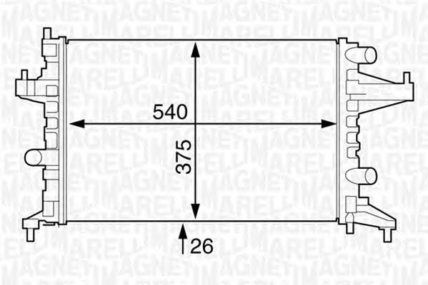 350213829000 Magneti Marelli radiador de esfriamento de motor